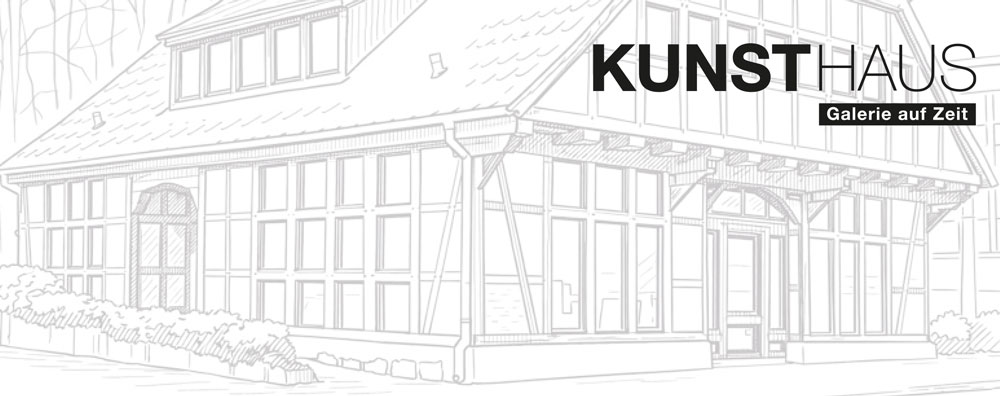 KUNSTHAUS „Galerie auf Zeit“ - Strichzeichnung vom KUNSTHAUS und Text